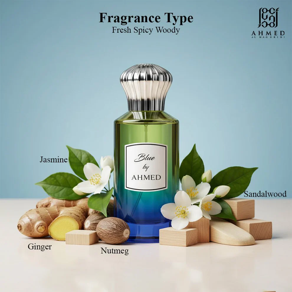 Blue by Ahmed Al Maghribi Fragrance 100ml for Men - Image 3